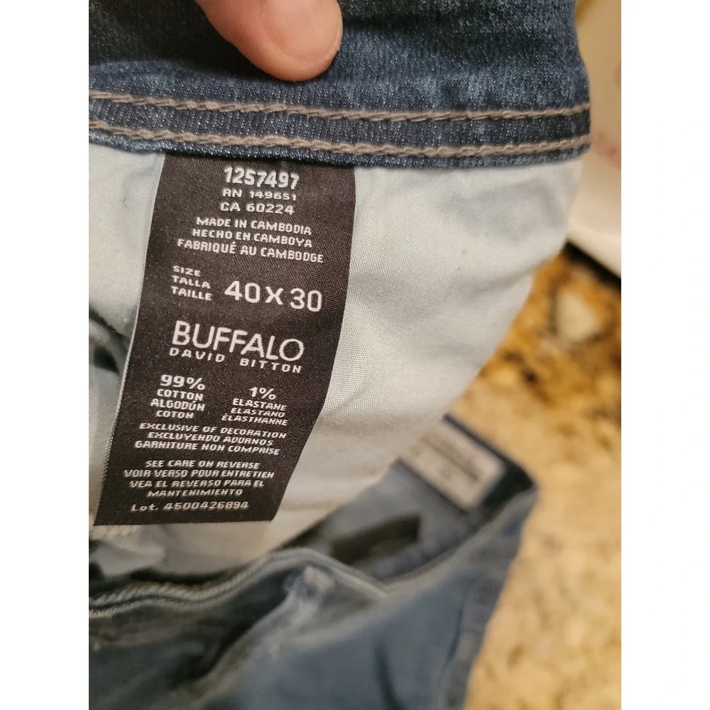 Buffalo David Bitton Jackson-X Mens Straight Stretch Size 40x30 Blue Denim Jeans